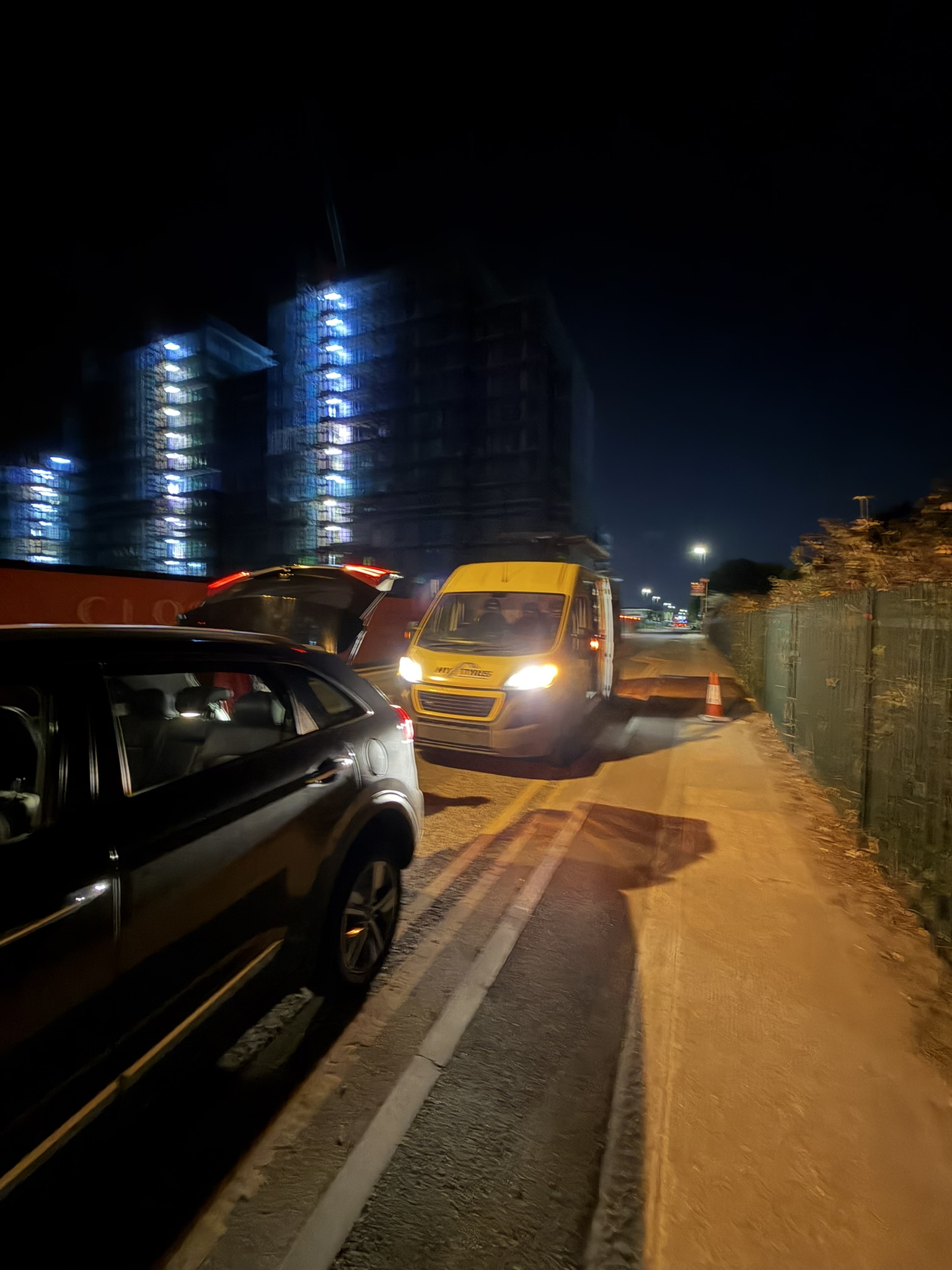 Car waiting for MOT and service at a London garage