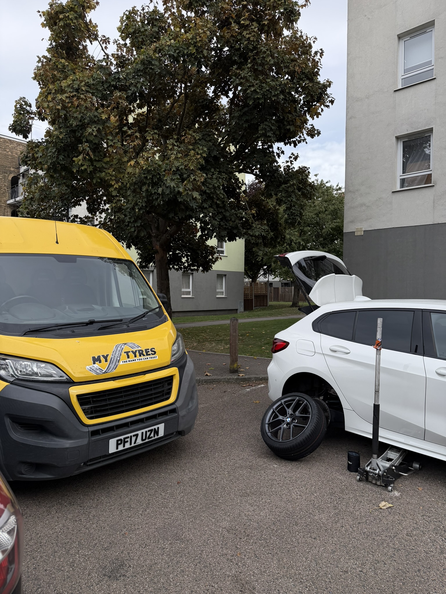 Car on the lift inside the Nathan Way workshop